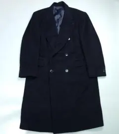 6475 ダーバン タスマニアウール ダブルチェスターコート 黒 メンズ