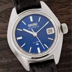 極美品 稼働品 SEIKO ベルフィーナ クォーツ 新品電池 カットガラス 青