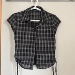 チェック柄 半袖シャツ ブラウス