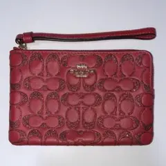 COACH ポーチ　レッド　コーチ