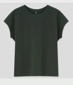 ユニクロ/UNIQLO「スムースコットンフレンチスリーブT（半袖）黒XXL