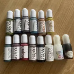 couleur LED&UV レジン着色剤セット 12色　宝石の雫３本