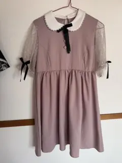 夢展望 襟付き ドット柄 シースルー袖 ブラウス 3Lのサムネイル