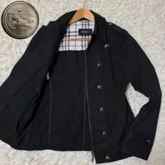 バーバリー ブラックレーベル ナポレオンジャケット ノバチェック ホースロゴ L