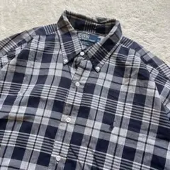 ポロ ラルフローレン 半袖 シャツ XXL チェック ブラック CLAYTON