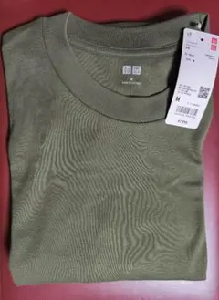 UNIQLO ソフトタッチ クルーネックT 長袖シャツ Mサイズ 色：オリーブ