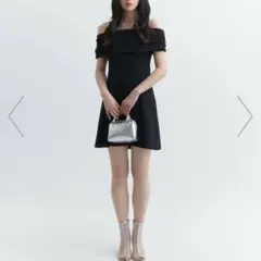 eimy バックリボンオフショルミニワンピース