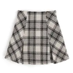 GRL インパン裏地付きツイードチェックミニスカート tu891 アイボリー