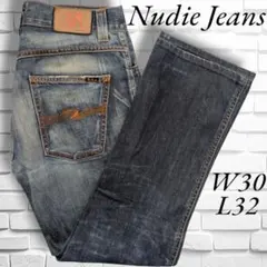 美品Nudie Jeans✨LEAN DEAN デニムパンツ ロゴボタン W32