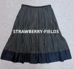 総シルク✨STRAWBERRY-FIELDS✨フレアスカート 幾何学模様