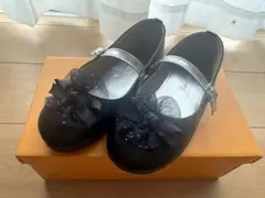 黒 リボン付き フォーマルシューズ 19.0 cm