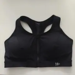 Yvette スポーツブラ フロントジップ ブラック XL+