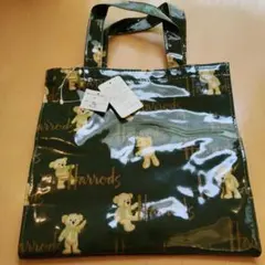 ハロッズ　ビニールトートバッグ 横25.5X縦24.5Xマチ10.5センチ