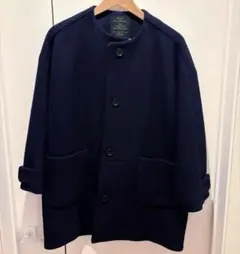 美品　LA MARINE FRANCAISE ノーカラーコート　ネイビー