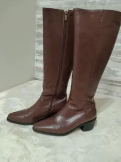ブラウン ロングブーツ 23.5cm