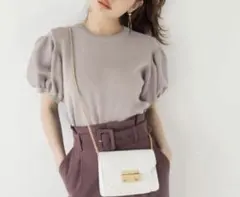 即購入禁止 パフスリーブ ニット トップス 半袖