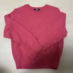 UNIQLO M ピンク 長袖ニットセーター