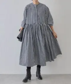 BEARDSLEY（ビアズリー）ギャザーワンピース ギンガムチェック