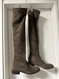 Le talon ブラウン スエード ニーハイブーツ