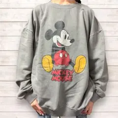 ミッキー オーバーサイズスウェット グレー