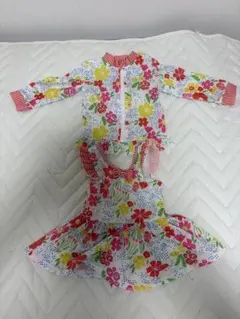 花柄ベビー水着セット