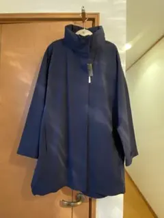 ユニクロネイビー フード付き オーバーサイズコート(美品、レインコート)