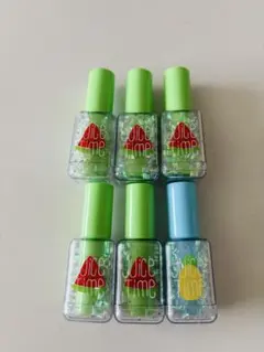 ネイル型 マニキュア型 蛍光カラーペン 6本　ジュースタイム　マーカー