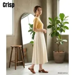 Crisp クリスプ 半袖リブニット サマーニット トップス イエロー 黄色 Fのサムネイル