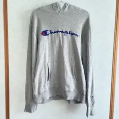 Champion チャンピオン ロゴ刺繍 プルオーバーパーカー グレー