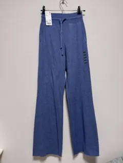【新品】UNIQLO ウォッシャブルニットリブパンツ　64ブルー M