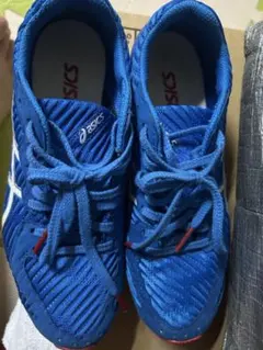 ASICS ランニングシューズ 青　23.5