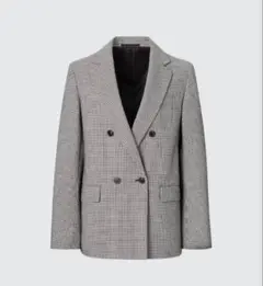 UNIQLO ダブルジャケット　チドリ　ダークグレー　チェック　L