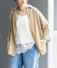 Spick&Span ガーメントダイカシュクールシャツ ミントグリーン 2WAY Spick&Span ガーメントダイカシュクールシャツ ミントグリーン 2WAY