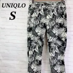 ユニクロ　プリントクロップドレギンスパンツ ツリー　総柄　バイカラー　スポーツ