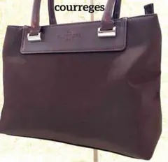 courreges クレージュ　ハンドバッグ　トートバッグ　レザー　型押し　3層
