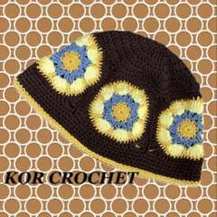 359*グラニースクエア クロシェハット クラッシャーハット バケットハット