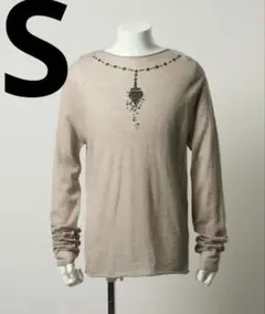 【GRANCY】Print Design Sheer Knit グレー S