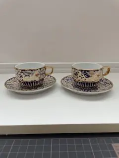 日本特製 印判 花紋 カップ＆ソーサー 2客セット Vintage - メルカリ