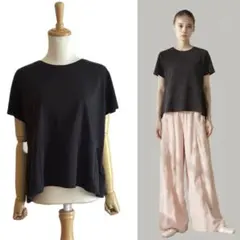 【Chacott BALANCE】 ドローコード Tシャツ M 墨黒のサムネイル