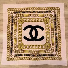 CHANEL シャネル ココマーク チェーン柄 大判シルクスカーフ シルクのサムネイル
