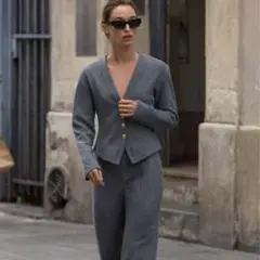 ZARA ザラ ソフトボタン ジャケット＆ソフトタッチパラッツォパンツ 新品