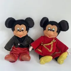 昭和レトロ ヴィンテージ ミッキーマウス ミニーマウスぬいぐるみ 2体セット