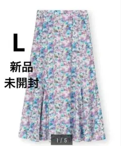新品タグ付き GU 蜷川実花 フラワープリントマーメイドスカートFYOS
