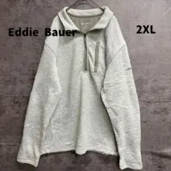 エディーバウアー メンズニットハーフジップ 2XL セーター 灰色【7063】