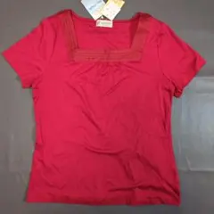新品！【Aylesbury】アリスバーリー スクエアネックTシャツ 赤 Lサイズのサムネイル