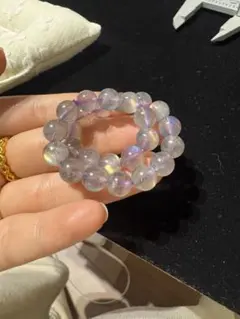 天然石ブレスレット ラブラドライト パープルシラー 高品質 お守り 上品