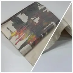 S*y様 zz408 名古屋帯 光沢のある生地に虹色で総柄 正絹 名古屋仕立て1