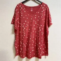 EVRI 星柄レッドTシャツ 3X