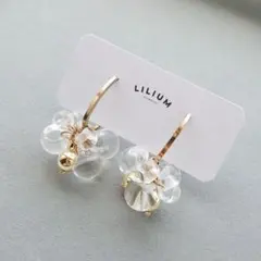 つやつやクリアゴールド フープピアス