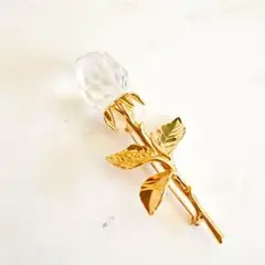 【美品】スワロフスキー フラワーブローチ